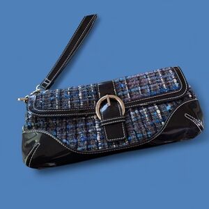 Elegant Black and Blue Women's Clutch, NWOT